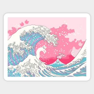 Psychodelic Bubblegum Kunagawa Surfer Cat Sticker
